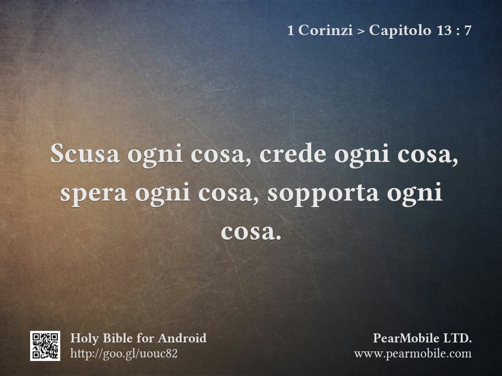 1 Corinzi, Capitolo 13:7